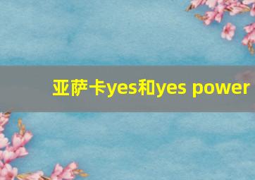 亚萨卡yes和yes power